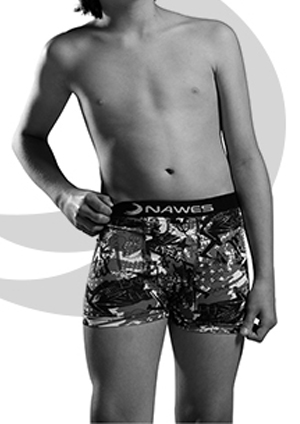 Cuecas Nawes - Cueca Boxer Juvenil Estampada Microfibra 
